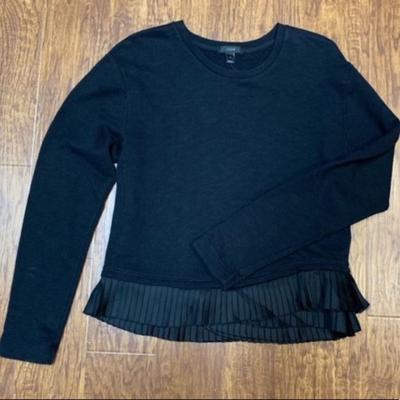 J. Crew Tops - J. Crew Ruffle-hem sweatshirt black Size small